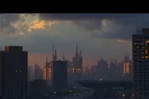 雾港来信：雨夜码头与旧仓库交叉剪辑的双线叙事画面