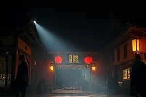 十六号观景台：城市高层夜景与天台栏杆的都市群像画面